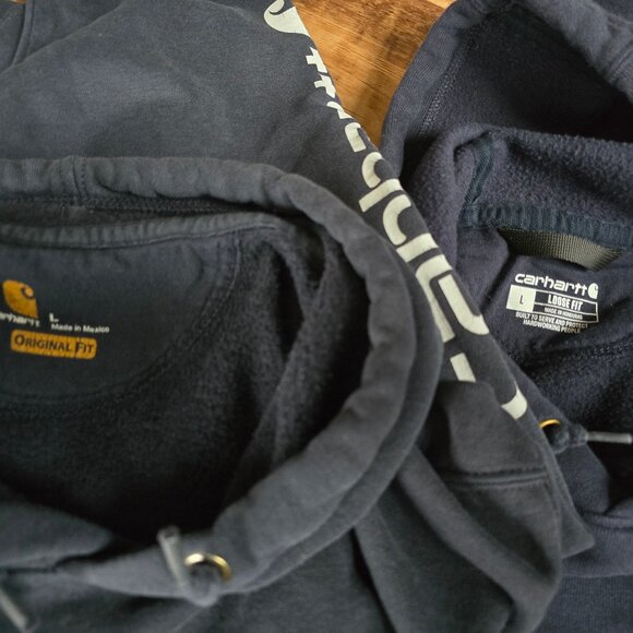 Pair of Mens Carhartt Logo Sweatshirts Navy Size Large - Picture 11 of 11